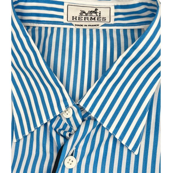 New Authentic New Unworn Hermes Dress Shirt 100% Cotton Size 17/43 France - Picture 5 of 9